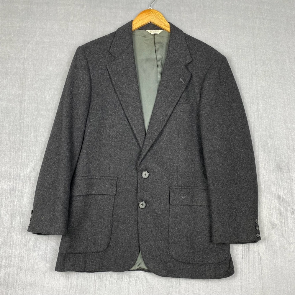 Vtg Hunt Valley Sports Coat Mens 42R Camel Hair Gray Academia Preppy Made in USA